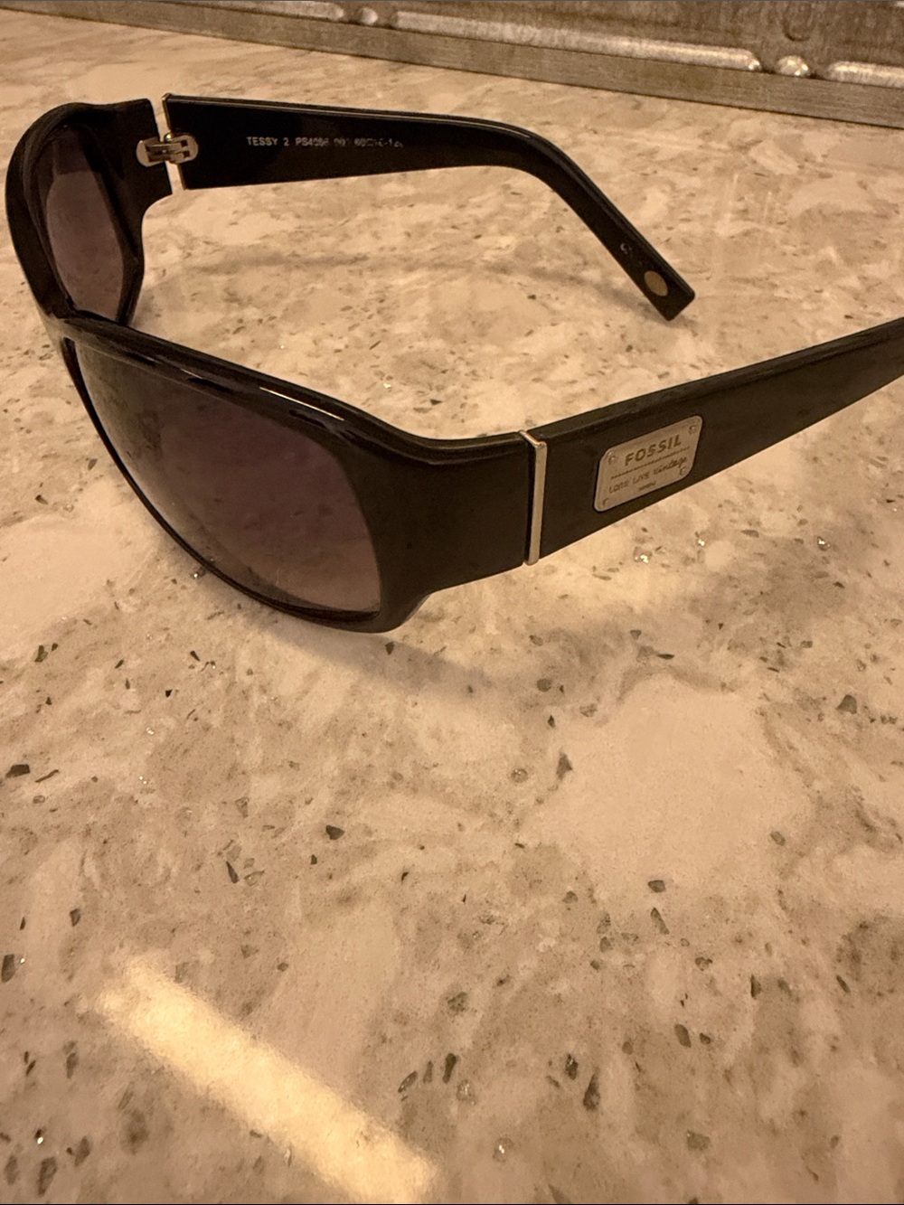 Fossil: Black Oversized Shield Sunglasses